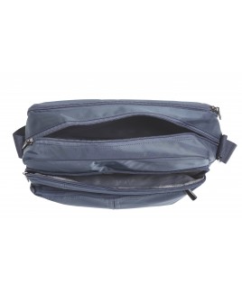 Lorenz Twin Top Zip Cross-Body Bag with Front Zip Round Compartment